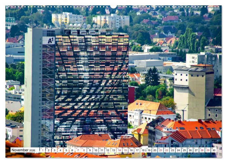 Produktbild: Graz - Ausblick auf die Dachlandschaft (hochwertiger Premium Wandkalender 2026 DIN A2 quer), Kunstdruck in Hochglanz