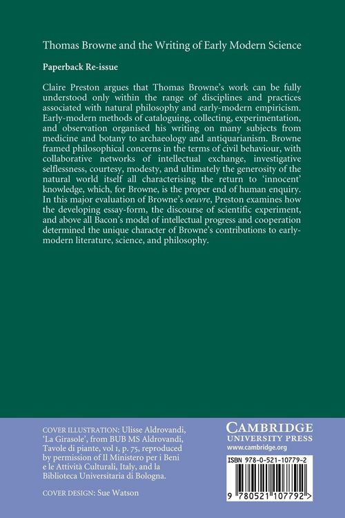 Produktbild: Thomas Browne and the Writing of Early Modern Science