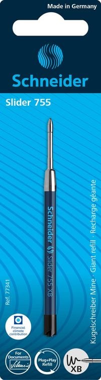 Produktbild: Schneider Kugelschreiber Mine Slider 755 XB, schwarz, Blisterkarte mit 1 St&uuml;ck