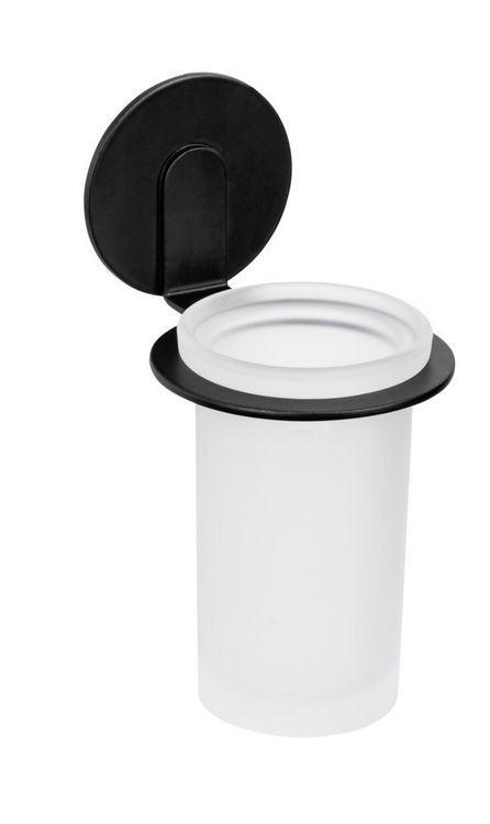 Produktbild: Turbo-Loc&reg; Zahnputzbecher Mod. Bivio Black matt, aus satiniertem Glas