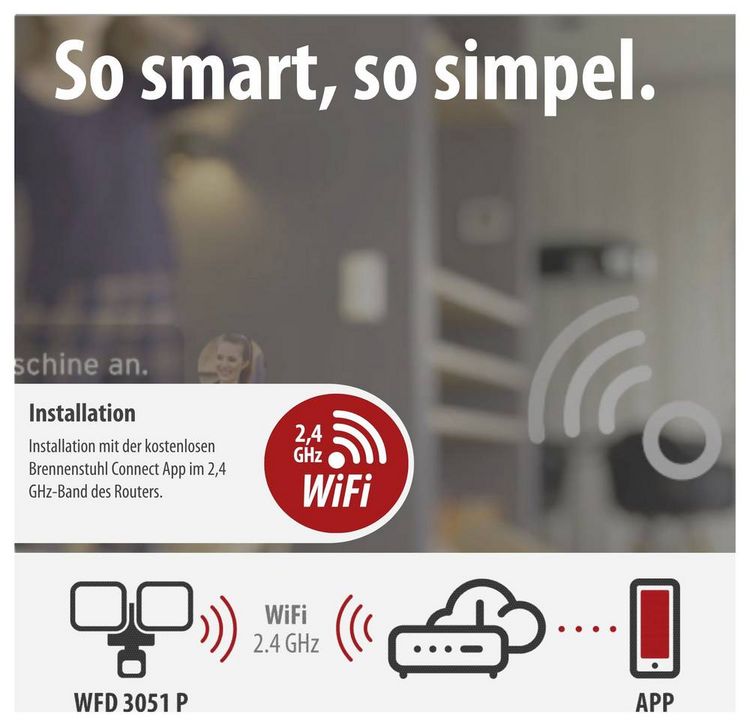 Produktbild: Brennenstuhl brennenstuhl&reg;Connect 1179060020 LED-Au&szlig;enstrahler 36W Leuchtfarben: Wei&szlig;