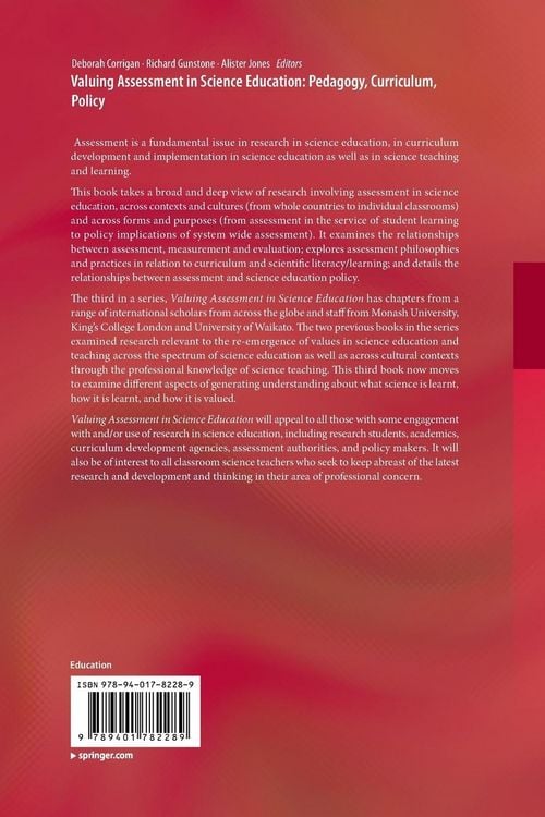 Produktbild: Valuing Assessment in Science Education: Pedagogy, Curriculum, Policy
