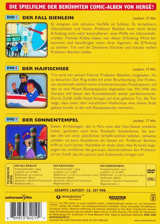 Produktbild: Tim & Struppi DVD Spielfilm Box [3 DVDs]