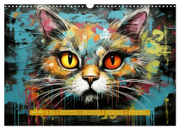 Produktbild: Graffiti Katzen (Wandkalender 2026 DIN A3 quer), CALVENDO Monatskalender