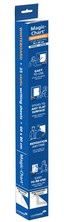 Produktbild: Creativ Company Whiteboard Folie, L 80 cm, B 60 cm, Wei&szlig;, 25 Blatt/1 Rolle