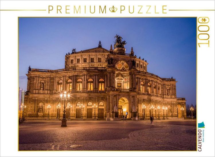 Produktbild: CALVENDO Puzzle Dresden - Semperoper bei Nacht | 1000 Teile Lege-Gr&ouml;&szlig;e 64x48cm Foto-Puzzle f&uuml;r gl&uuml;ckliche Stunden
