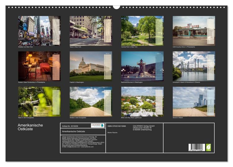 Produktbild: Amerikanische Ostk&uuml;ste (Wandkalender 2026 DIN A2 quer), CALVENDO Monatskalender