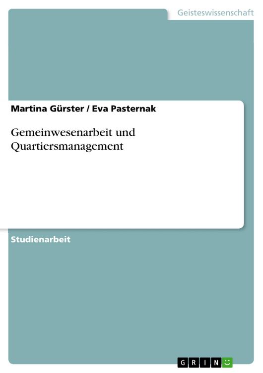 Produktbild: Gemeinwesenarbeit und Quartiersmanagement