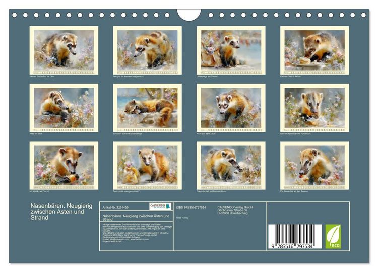 Produktbild: Nasenb&auml;ren. Neugierig zwischen &Auml;sten und Strand (Wandkalender 2027 DIN A4 quer), CALVENDO Monatskalender