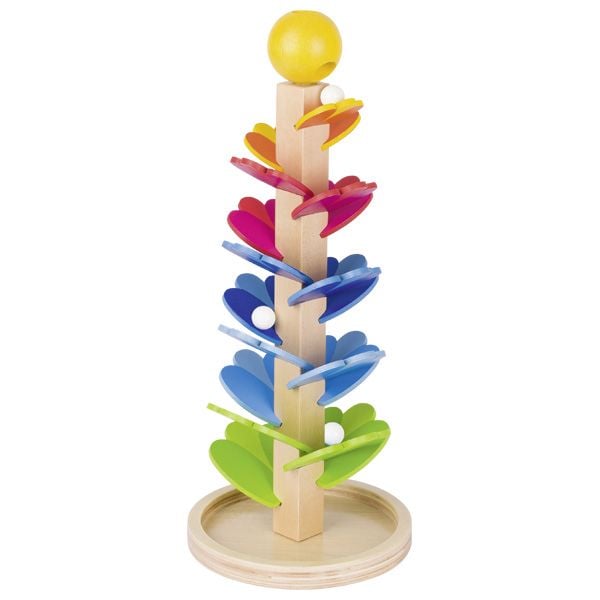 Produktbild: goki Murmelspiel Klangpagode, Kugelbahn, Klang Baum, Holzspielzeug, Murmelbahn