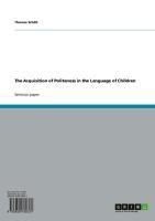 Produktbild: The Acquisition of Politeness in the Language of Children