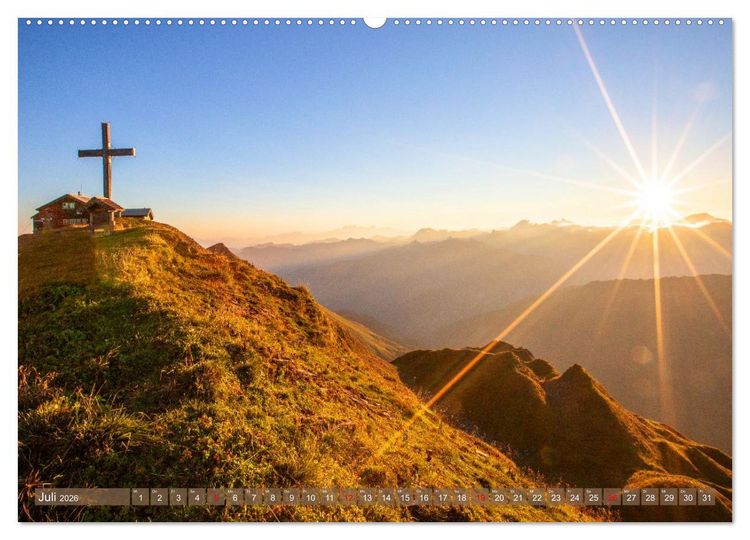 Produktbild: Gipfelkreuze im Sonnenlicht (Wandkalender 2026 DIN A2 quer), CALVENDO Monatskalender
