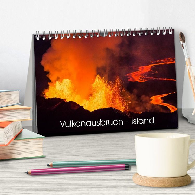 Produktbild: Vulkanausbruch - Island (Tischkalender 2026 DIN A5 quer), CALVENDO Monatskalender