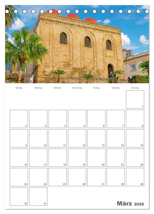 Produktbild: Palermo - Reiseziel auf Sizilien (Tischkalender 2026 DIN A5 hoch), CALVENDO Monatskalender