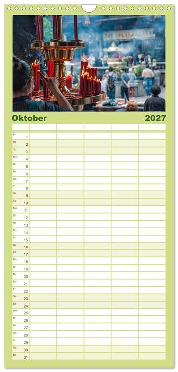Produktbild: Familienplaner 2027 - Taipeh, Hauptstadt von Taiwan mit 5 Spalten (Wandkalender, 21 x 45 cm) CALVENDO