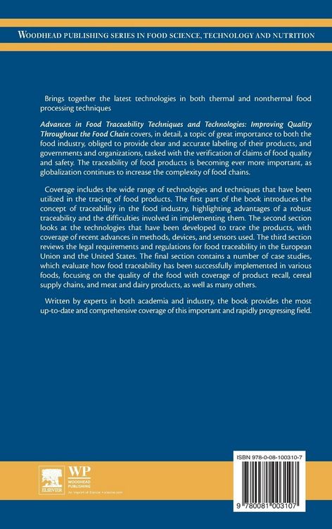Produktbild: Advances in Food Traceability Techniques and Technologies