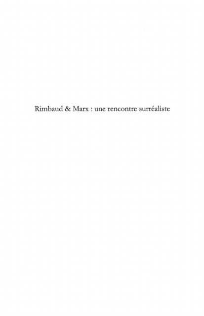 Produktbild: Rimbaud et marx une rencontr e surrealiste