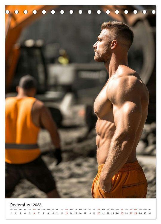 Produktbild: Hot Builders - Hard at Work (Desk Calendar 2026 DIN A5 portrait), CALVENDO 12 Month DeskCalendar
