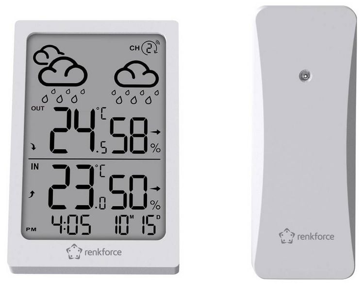 Produktbild: Renkforce RF-6416472 RF-6416472 Funk-Wetterstation Anzahl Sensoren max. 1St.