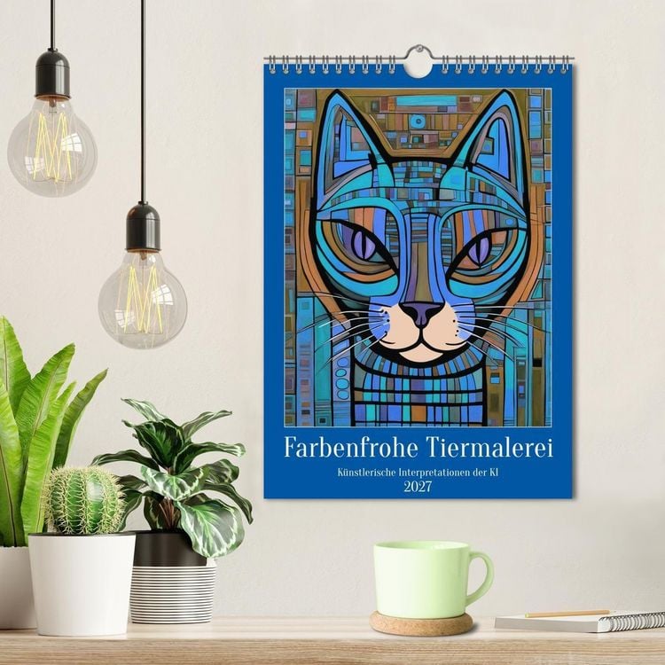 Produktbild: Farbenfrohe Tiermalerei (Wandkalender 2027 DIN A4 hoch), CALVENDO Monatskalender