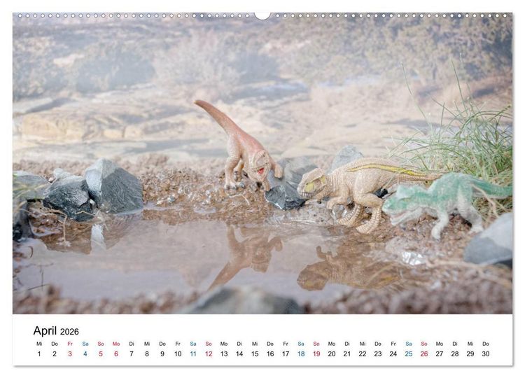 Produktbild: Faszination Urzeit - wenn Spielzeugdinos zum Leben erwachen (Wandkalender 2026 DIN A2 quer), CALVENDO Monatskalender