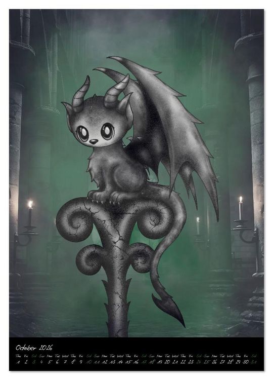 Produktbild: Gothic Fantasy Animals (Wall Calendar 2026 DIN A4 portrait), CALVENDO 12 Month Wall Calendar