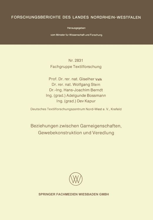Produktbild: Beziehungen zwischen Garneigenschaften, Gewebekonstruktion und Veredlung