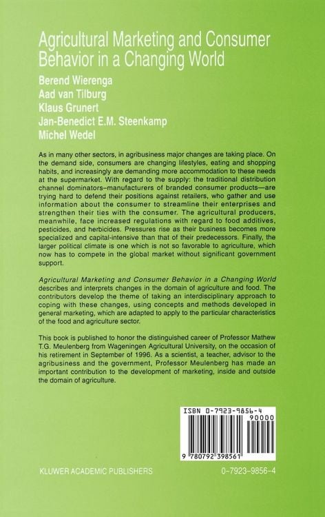 Produktbild: Agricultural Marketing and Consumer Behavior in a Changing World