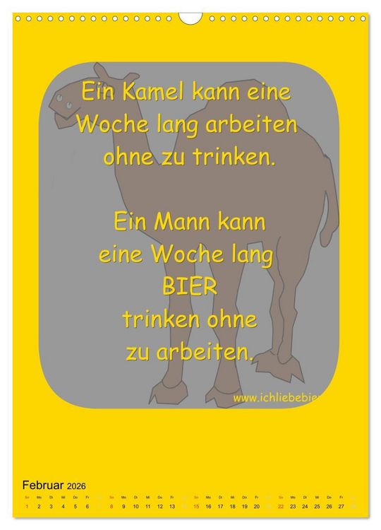 Produktbild: Ich liebe Bier (Wandkalender 2026 DIN A3 hoch), CALVENDO Monatskalender