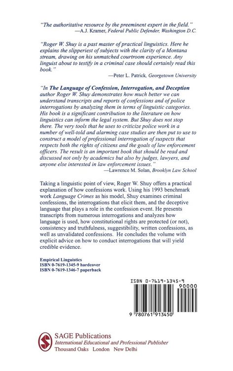 Produktbild: The Language of Confession, Interrogation, and Deception