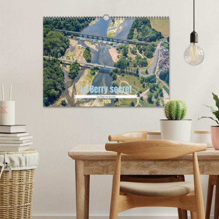 Produktbild: Le Berry secret, le Cher vu du ciel (Calendrier mural 2026 DIN A3 vertical), CALVENDO calendrier mensuel