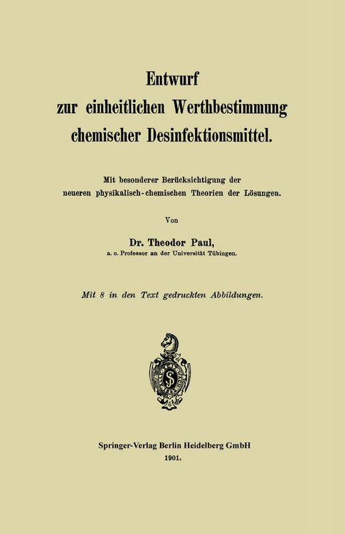 Produktbild: Entwurf zur einheitlichen Werthbestimmung chemischer Desinfektionsmittel