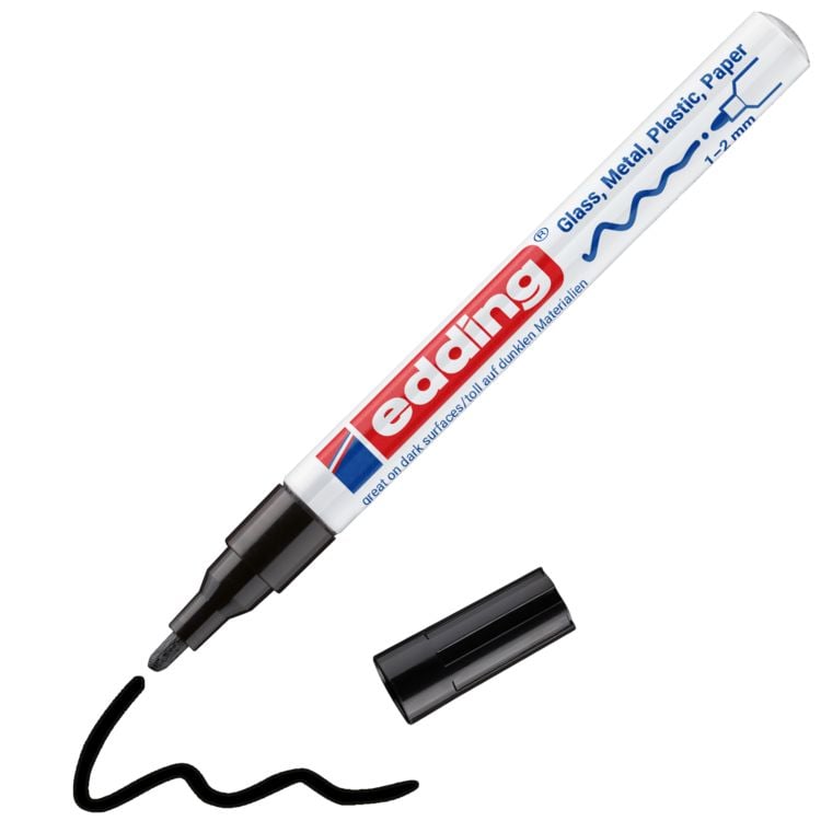 Produktbild: Edding 751 4-751-1-1001 Lackmarker Schwarz 1 mm, 2mm