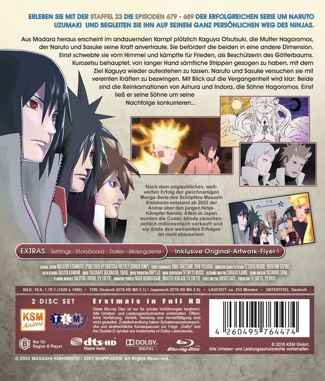 Produktbild: Naruto Shippuden - Staffel 23: Der Ursprung des Ninshu - Die zwei Seelen, Indora und Ashura (Folgen 679-689) [2 BRs]