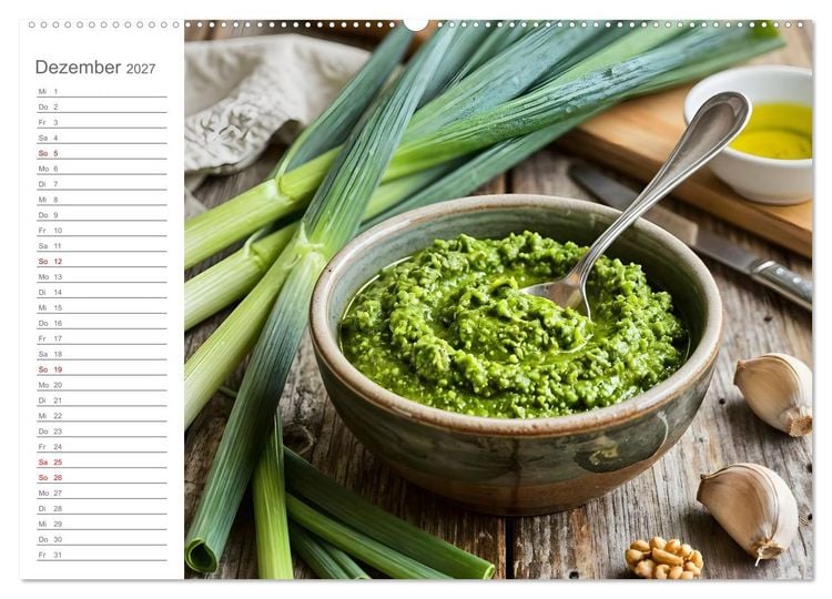 Produktbild: Zero Waste Pesto - 12 Monate, 12 Reste, unendlich Geschmack (hochwertiger Premium Wandkalender 2027 DIN A2 quer), Kunstdruck in Hochglanz