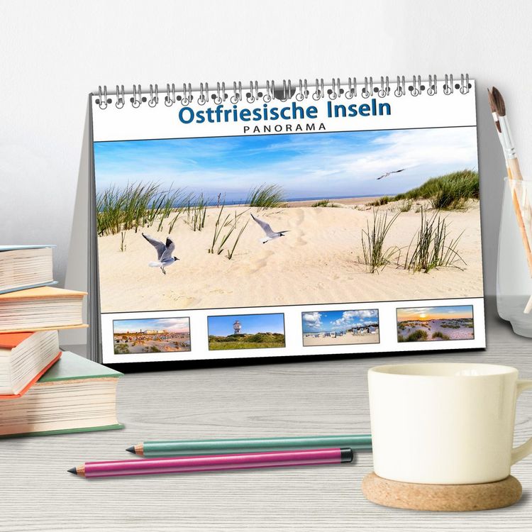 Produktbild: PANORAMA - Ostfriesische Inseln (Tischkalender 2026 DIN A5 quer), CALVENDO Monatskalender