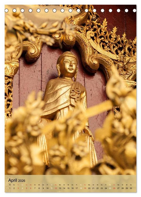Produktbild: BUDDHA in GOLD (Tischkalender 2026 DIN A5 hoch), CALVENDO Monatskalender