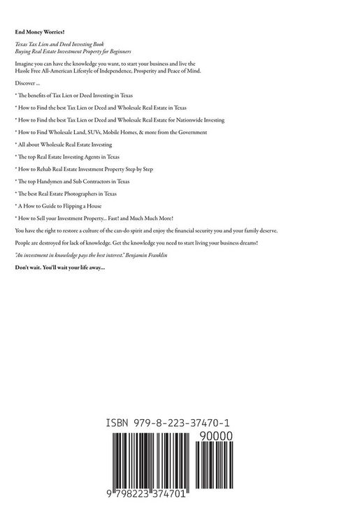 Produktbild: Texas Tax Lien and Deed Investing Book Buying Real Estate Investment Property for Beginners