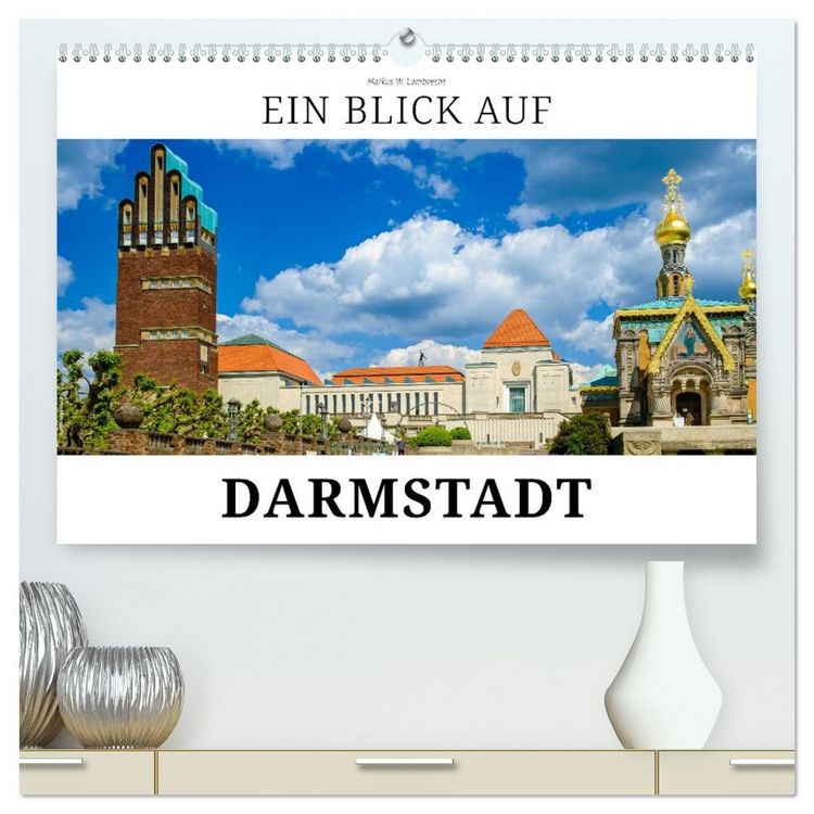Produktbild: Ein Blick auf Darmstadt in Farbe (hochwertiger Premium Wandkalender 2027 DIN A2 quer), Kunstdruck in Hochglanz