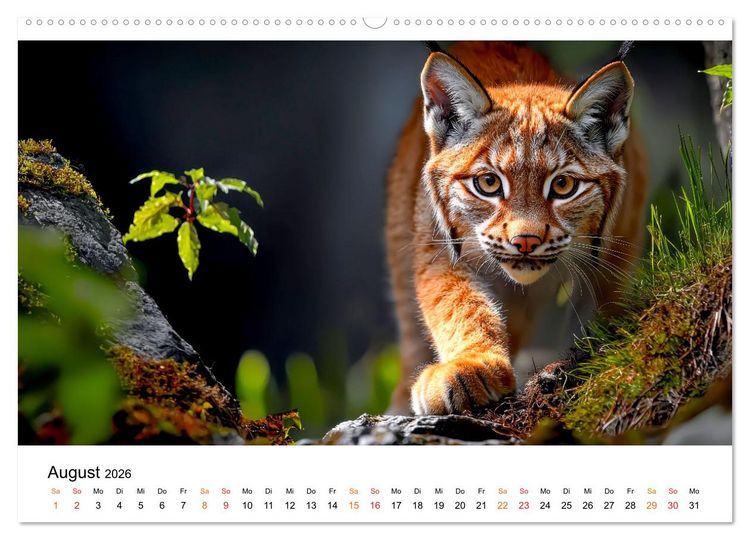 Produktbild: Luchse - die Stimme der Wildnis (hochwertiger Premium Wandkalender 2026 DIN A2 quer), Kunstdruck in Hochglanz