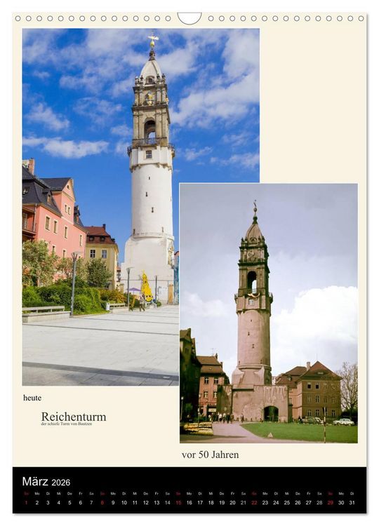 Produktbild: Bautzen vor 50 Jahren und heute (Wandkalender 2026 DIN A3 hoch), CALVENDO Monatskalender