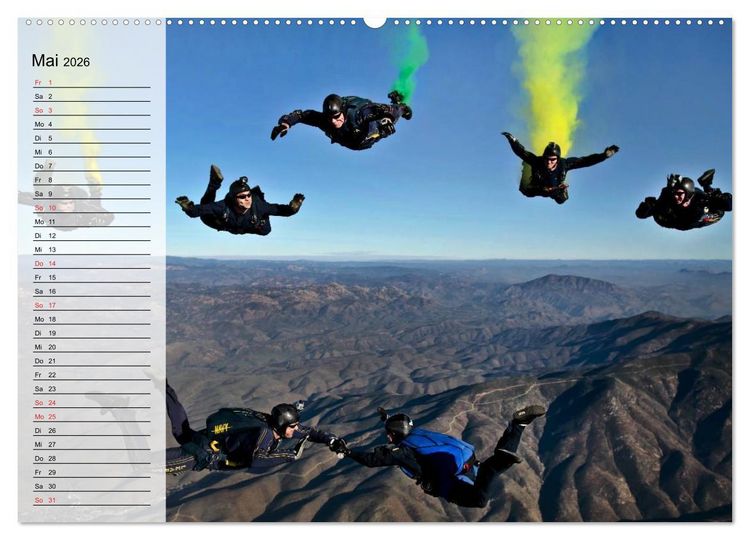 Produktbild: Fallschirmspringer. Absprung der U.S. Navy Seals (hochwertiger Premium Wandkalender 2026 DIN A2 quer), Kunstdruck in Hochglanz