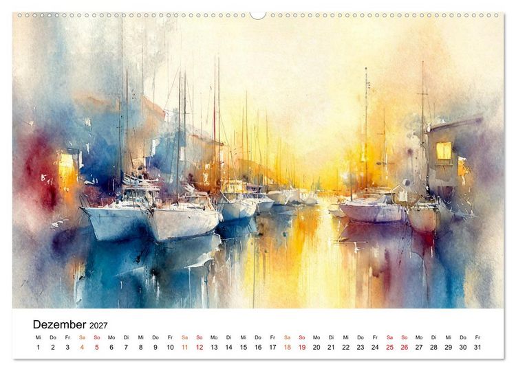 Produktbild: Segeln - Wind Eleganz (hochwertiger Premium Wandkalender 2027 DIN A2 quer), Kunstdruck in Hochglanz