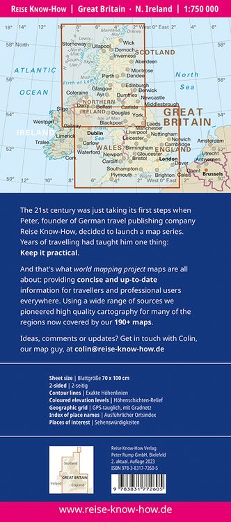 Produktbild: Reise Know-How Landkarte Gro&szlig;britannien, Nordirland / Great Britain, Northern Ireland (1:750.000)