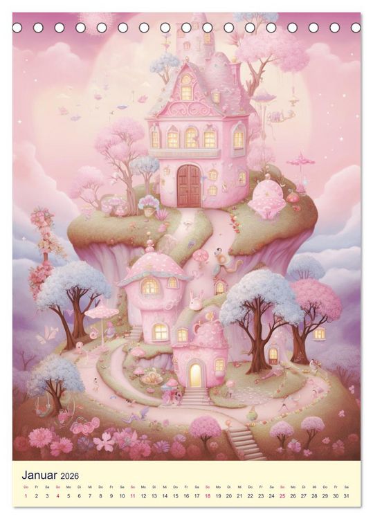 Produktbild: Rosa Traumland. Zauberhafte Wunderwelt (Tischkalender 2026 DIN A5 hoch), CALVENDO Monatskalender