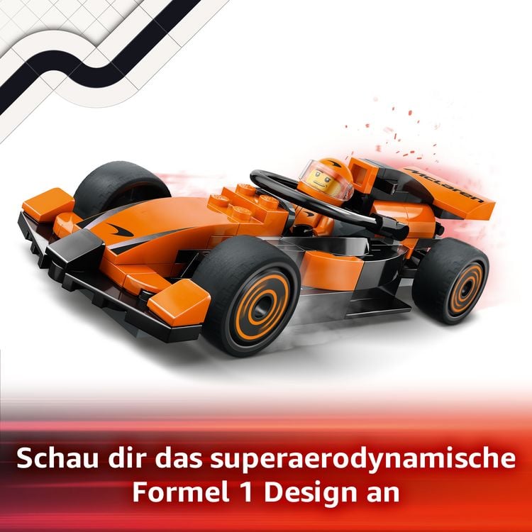 Produktbild: LEGO City F1 Rennfahrer mit McLaren Rennauto - Formel 1 Modell 60442