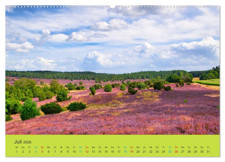 Produktbild: Die Heide bl&uuml;ht (hochwertiger Premium Wandkalender 2026 DIN A2 quer), Kunstdruck in Hochglanz