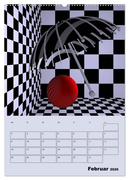 Produktbild: OpArt und mehr (Wandkalender 2026 DIN A2 hoch), CALVENDO Monatskalender