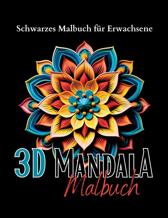 Produktbild: Schwarzes &bdquo;Mandala Malbuch f&uuml;r Erwachsene&ldquo;.