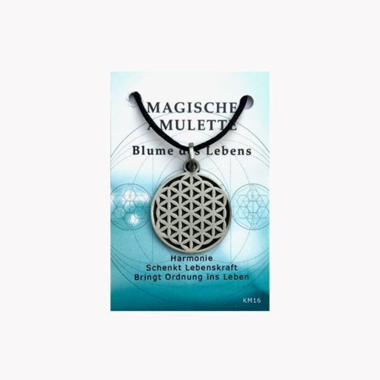 Produktbild: Blume des Lebens Minicard Zinnamulett Magisch